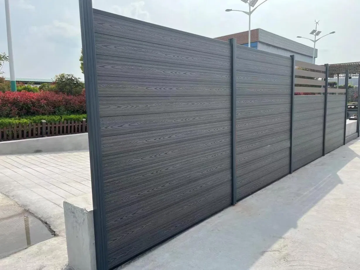 Home Garden Wood Plastic Composite Fence Panel Waterproof Wind Resistant Easy Installation
