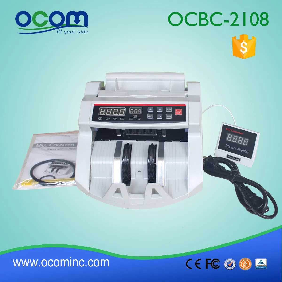 (OCBC-2108) UV and Mg Banknote Cash Currency Bill Counter Machine