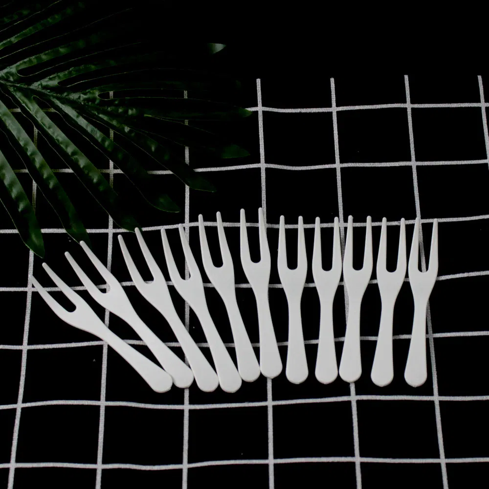 Eco-Friendly Disposable Bio-Based Cutlery Corn Starch 3.7 Inch Fruit Fork