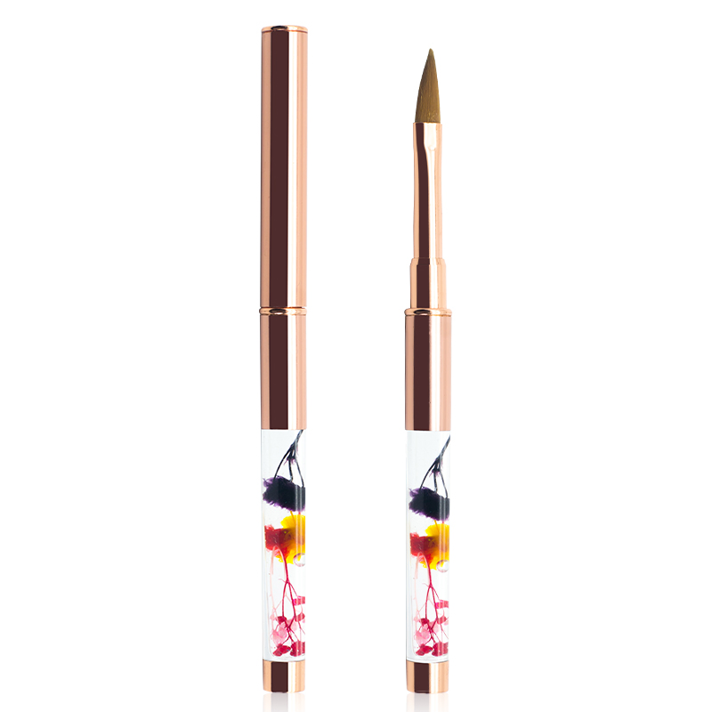 Guyo #8 Gold Liquid Inside Handle 100% Kolinsky Acrylic Brush