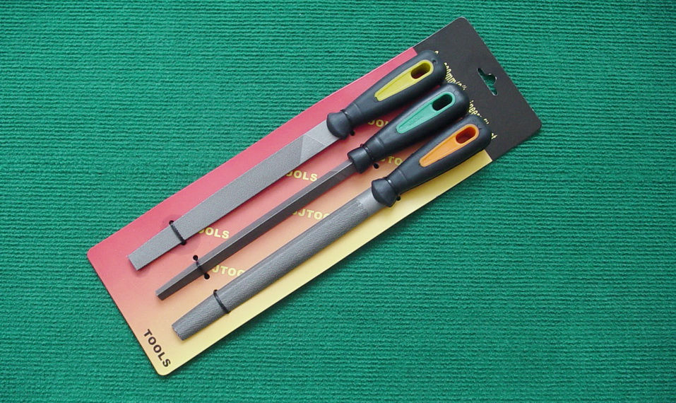 Набор стальных напильников с пластиковой ручкой, 5 шт.