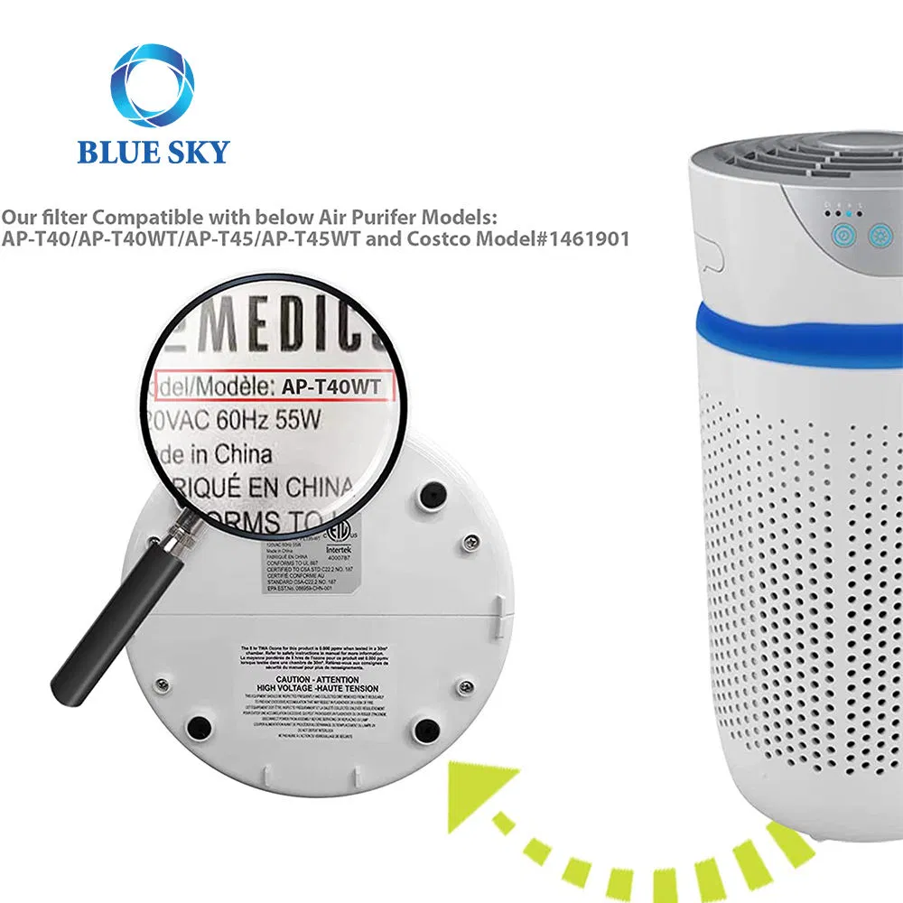 Hot Sale True HEPA Filter Replacement for Air Purifier Homedics Totalclean Ap-T40 Ap-T40wt Ap-T45-Bk Ap-T45 Ap-T45-Wt 461901