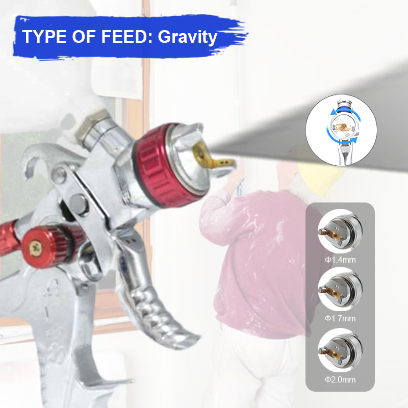 Краскопульт HVLP G2008A с регулятором воздуха, 600 мл