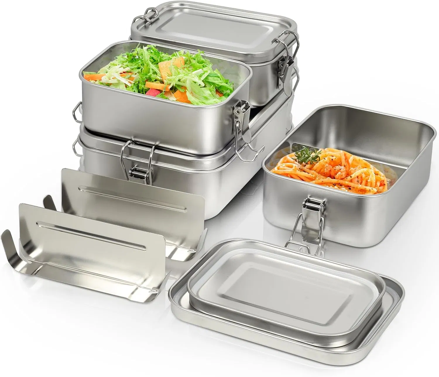 Wholesale Stainless Steel Lunchbox with Compartments Suitable for Snacks and Salad