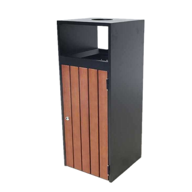Outdoor Large Size Wooden Park Street Public Garbage Trash Waste Recycling Bin