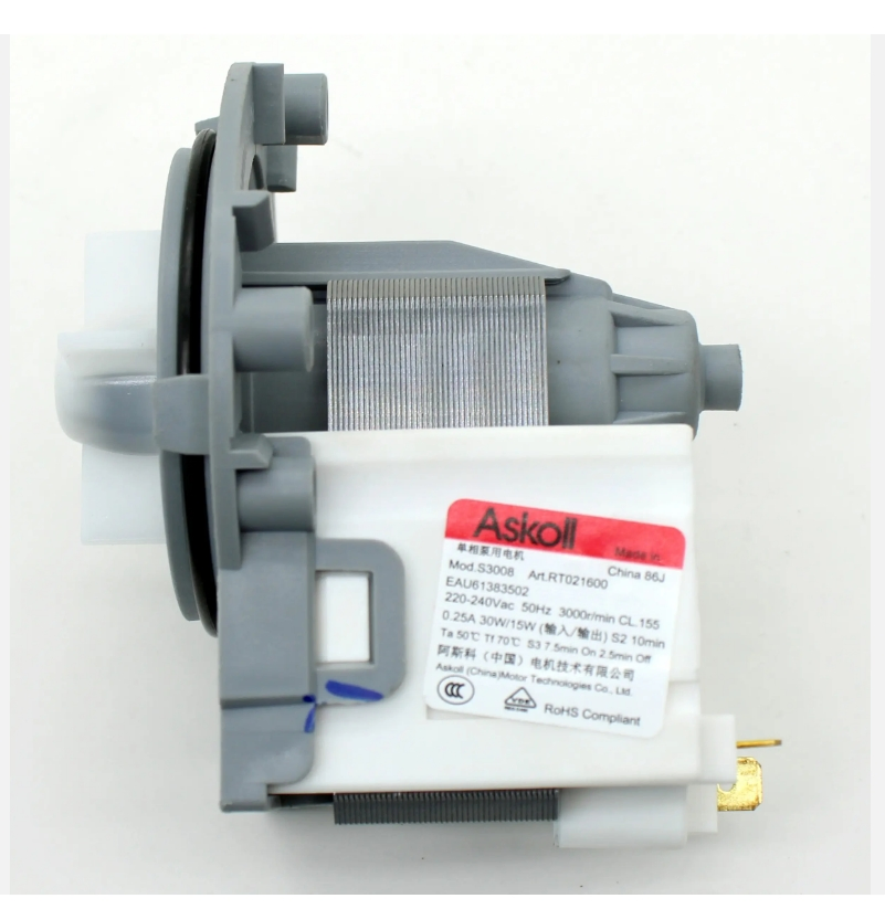 High Voltage Washing Machine Pump Motor Assembly 110V 220V China Made