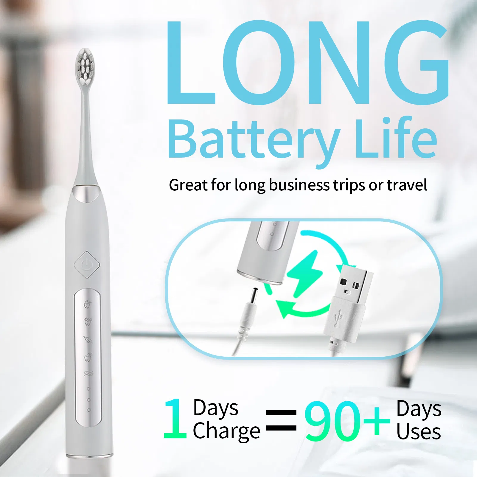 FDA Small Bulk Battery Power Rechargeable Intelligent Electric Toothbrush