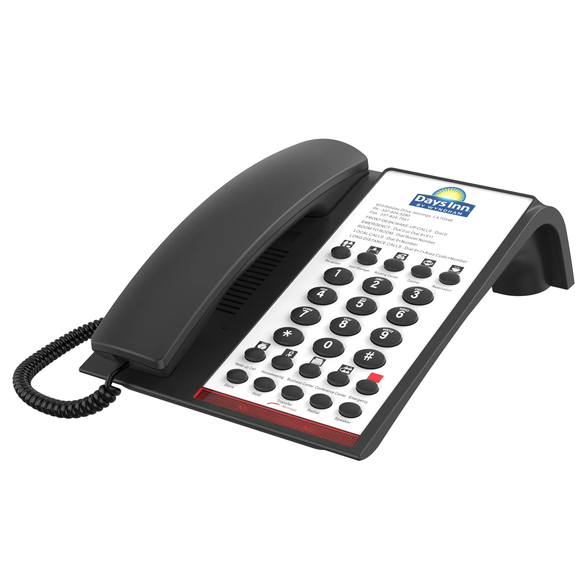 Customizable Corded Telephone with Quality Faceplate Printing for Star Hotels