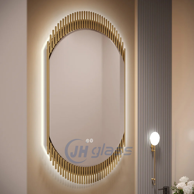 Home Decoration Metal Frame Back Light with Defog LED Bathroom Wall Mirror