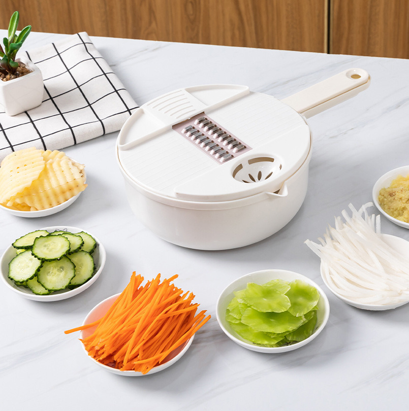 Multifunctional Vegetable Cutter 12-Piece Household Potato Cutter Radish Grater Kitchen Slicer