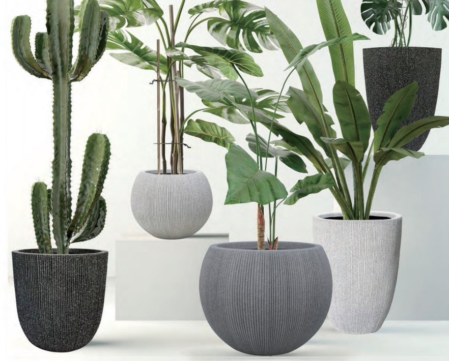 Indoor White Concrete Customizable Planter Outdoor Ceramics Garden Container Grc Flowerpots