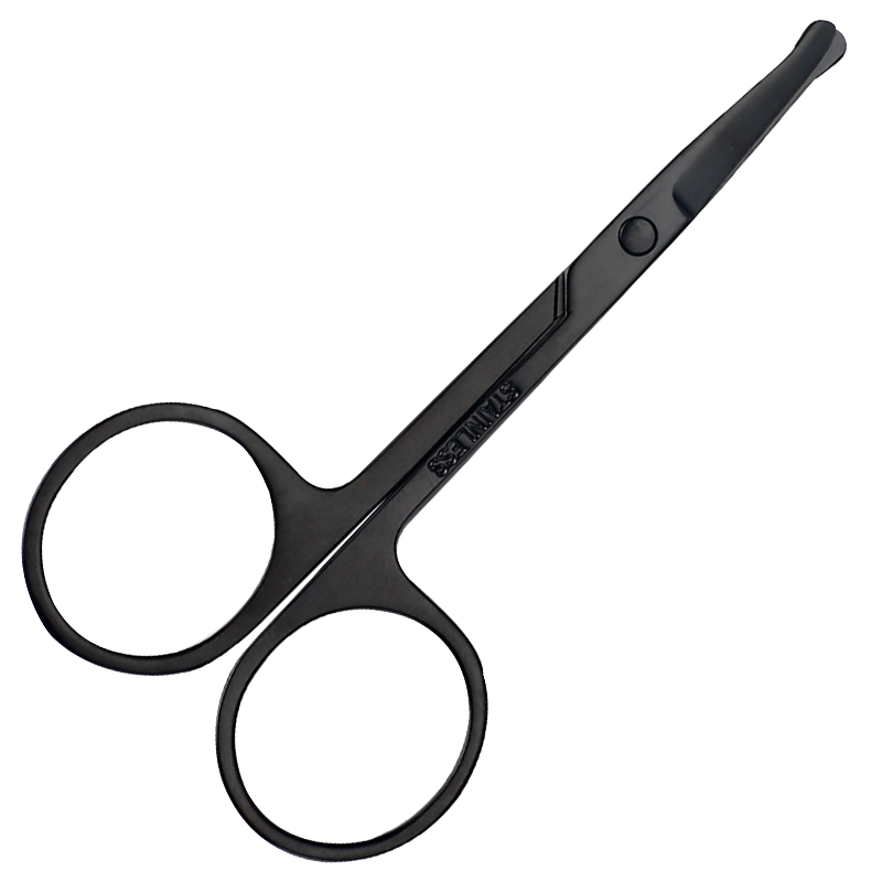 Stainless Steel Black Eyebrow Beard Trimmer Makeup Accessories Beauty Nose Hair Scissors