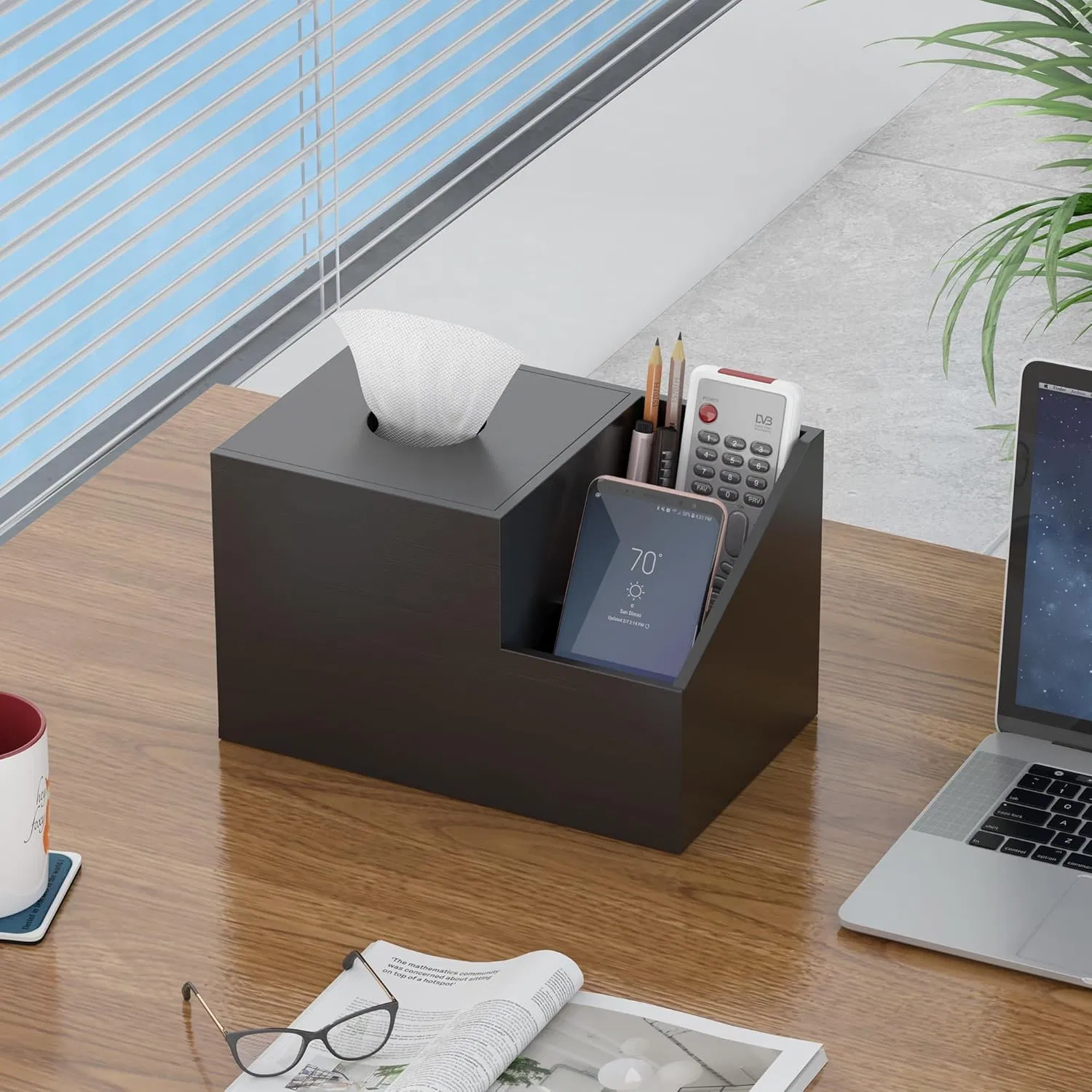 Bamboo Modern Minimalist Bedroom Bathroom Countertop Multifunctional Tissue Storage Box