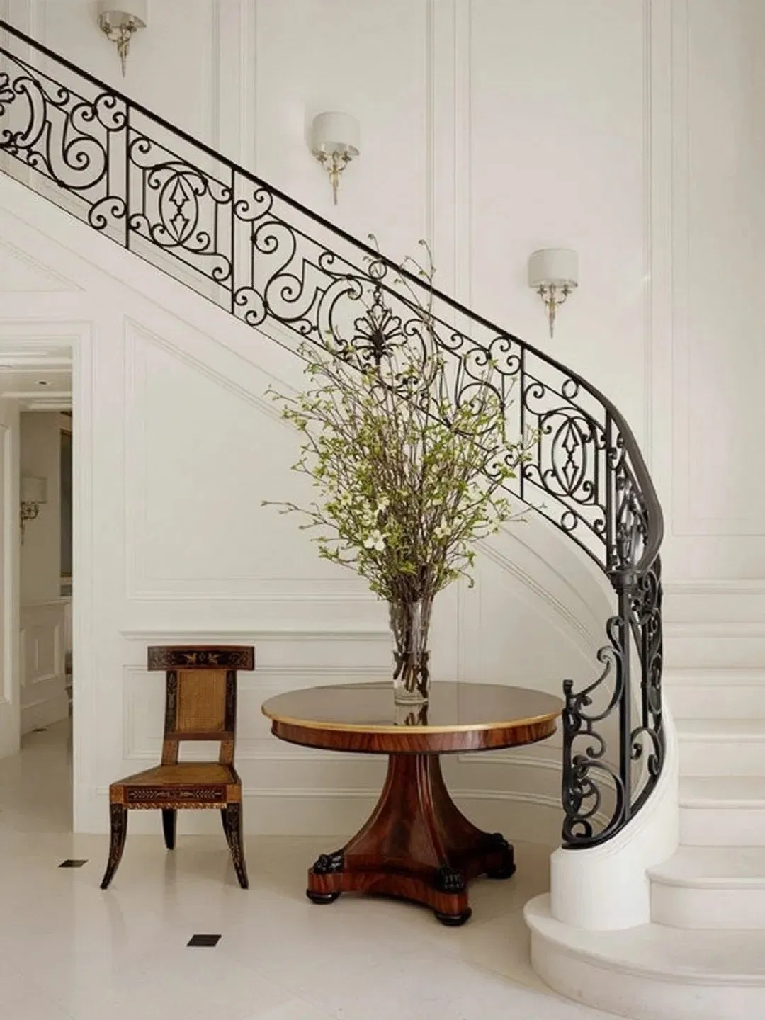 2025antique Wrought Iron Staircase Railing Villas Metal Interior Design Foshan