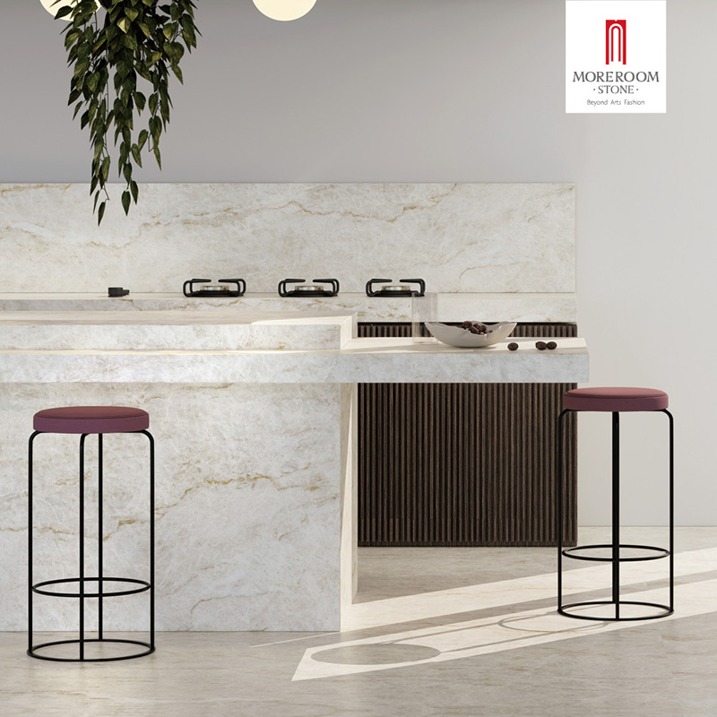 Sinterflex Stone Large Format Taj Mahal Marble Tiles for Lightweight Interior Decoration