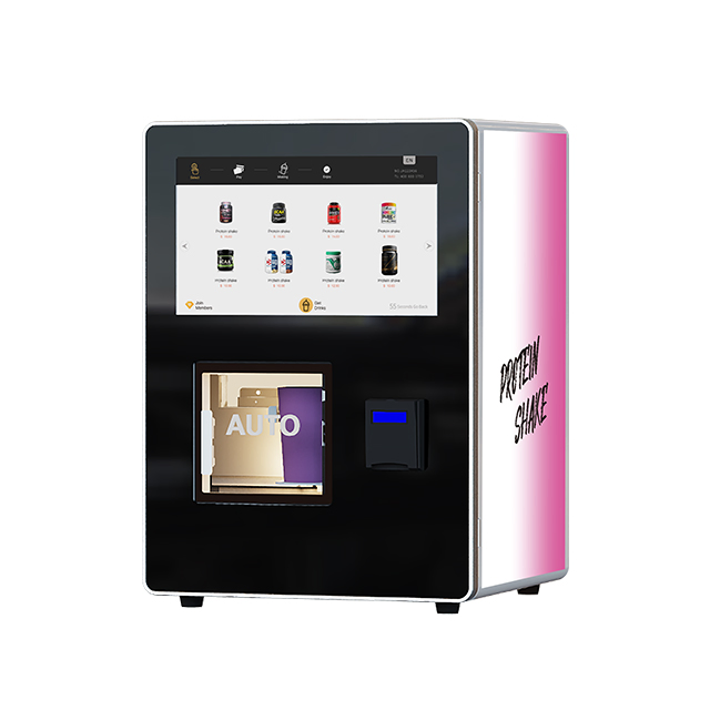 Desktop Protein Shake Powder Coffee Vending Machine Self-Service Beverage Vending with 18.5-Inch Touch Screen for Gym Fitness with Independent Stirring System