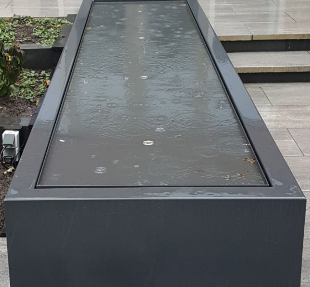 Outdoor Rectangular Water Feature/Fountain Aluminium Water Table 400X100X40cm