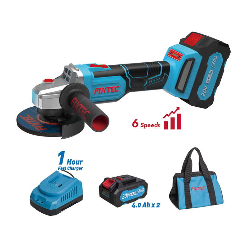 Fixtec Professional Electric Power Tools Portable 125mm M14 Cordless Angle Grinder Machine for Metal Cutting and Grinding