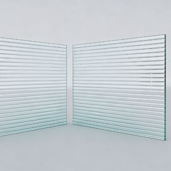 High-Transparency Fluted/Frosted Glass Bathroom Dry and Wet Separation Privacy Partition