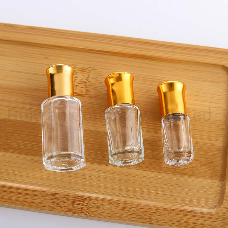 Wholesale Clear Octagonal Roller Bottle with Capacity 3ml, 6ml, 9ml. 12ml