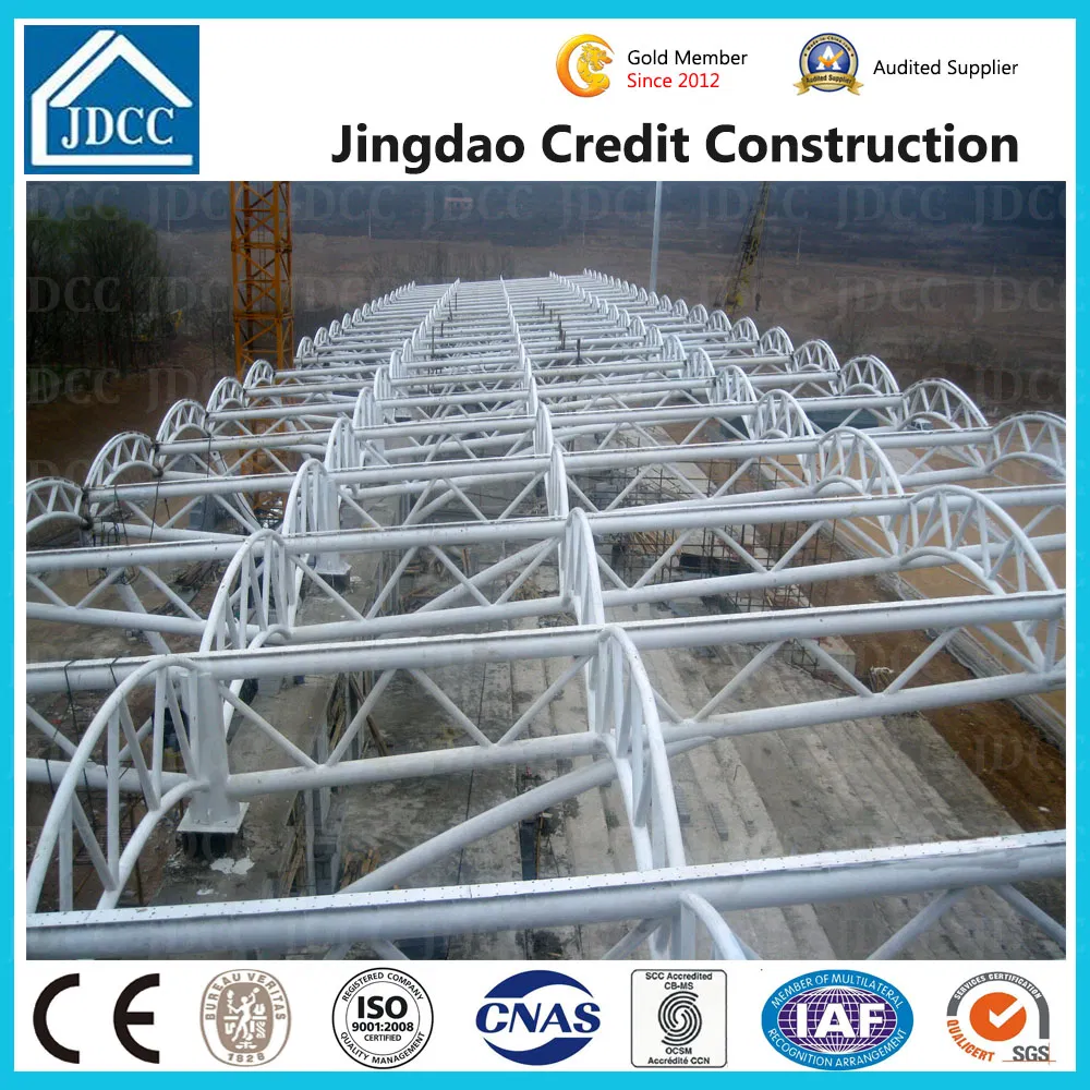 Large Clear Span Warehouse Workshop Bridge Playground Structural Steel Beam Column Fabrication