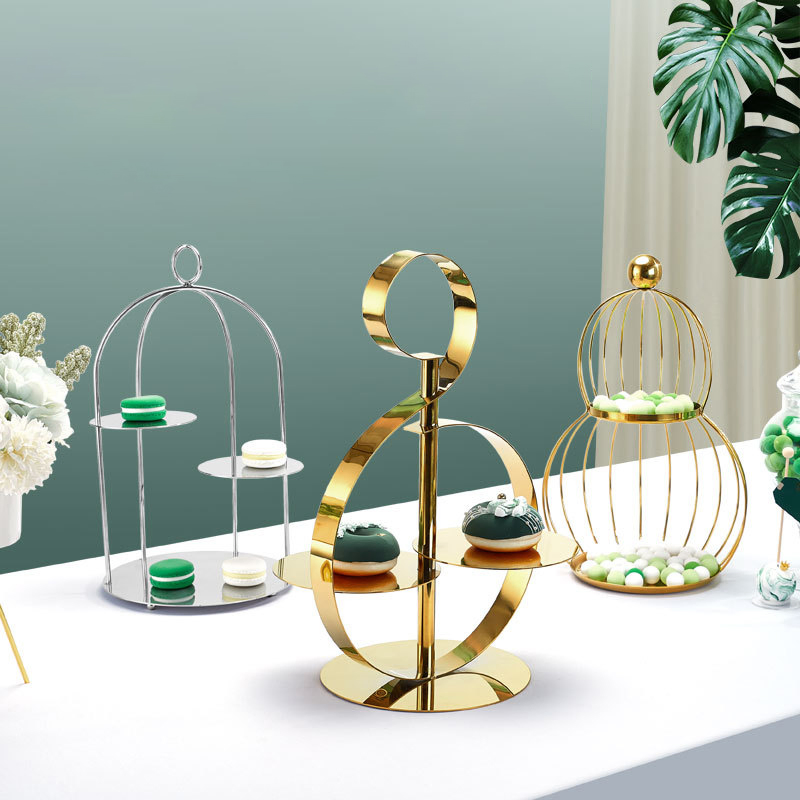 High-End Hotel Restaurant Afternoon Tea Snack Tray Dessert Stand Multi-Layer Cake Food Display Stand