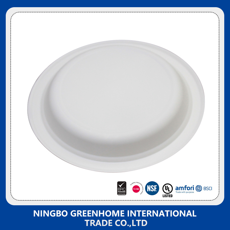 Customzied Logo Printing Disposable Tray Corn Starch Plate for Dinner