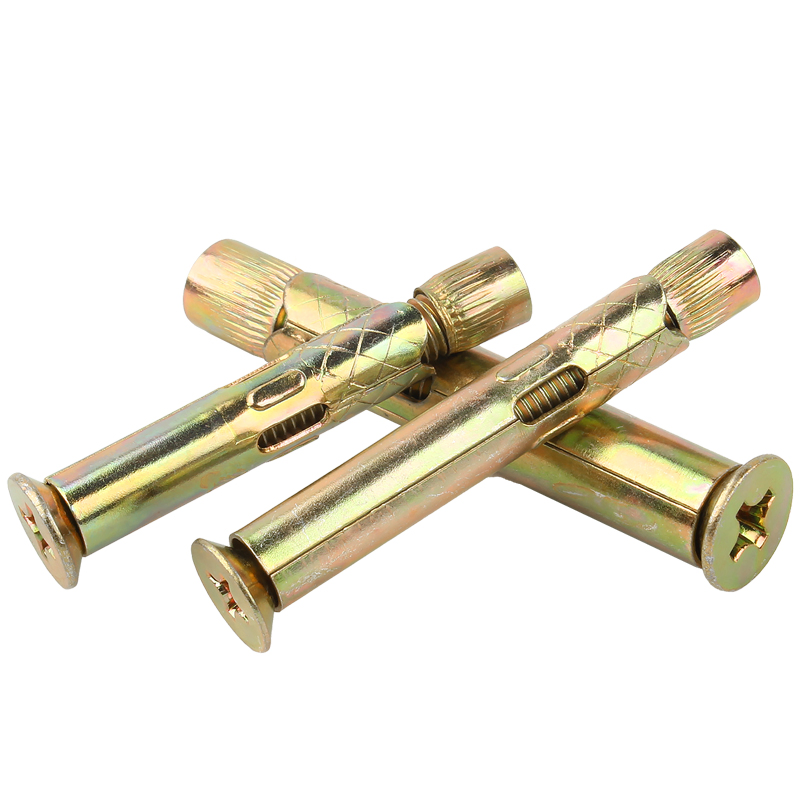 Yellow Zinc Plating Round Countersunk Head Cross Internal Expansion Screw Bolt