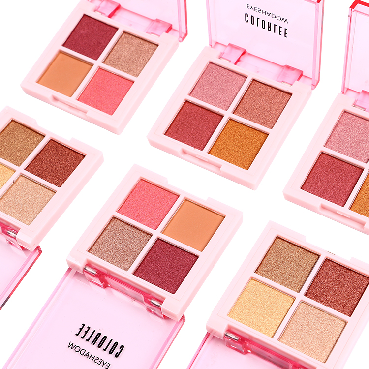 Hot Sale 4 Colors Eye Shadow Super Pigmented Eyeshadow Palette Private Label Custom DIY Eyeshadow Palette