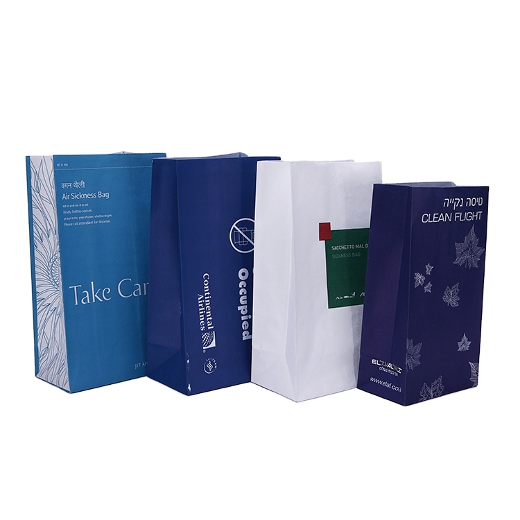 Wholesale Printed Pinch Bottom Paper Airsickness Packging Bag