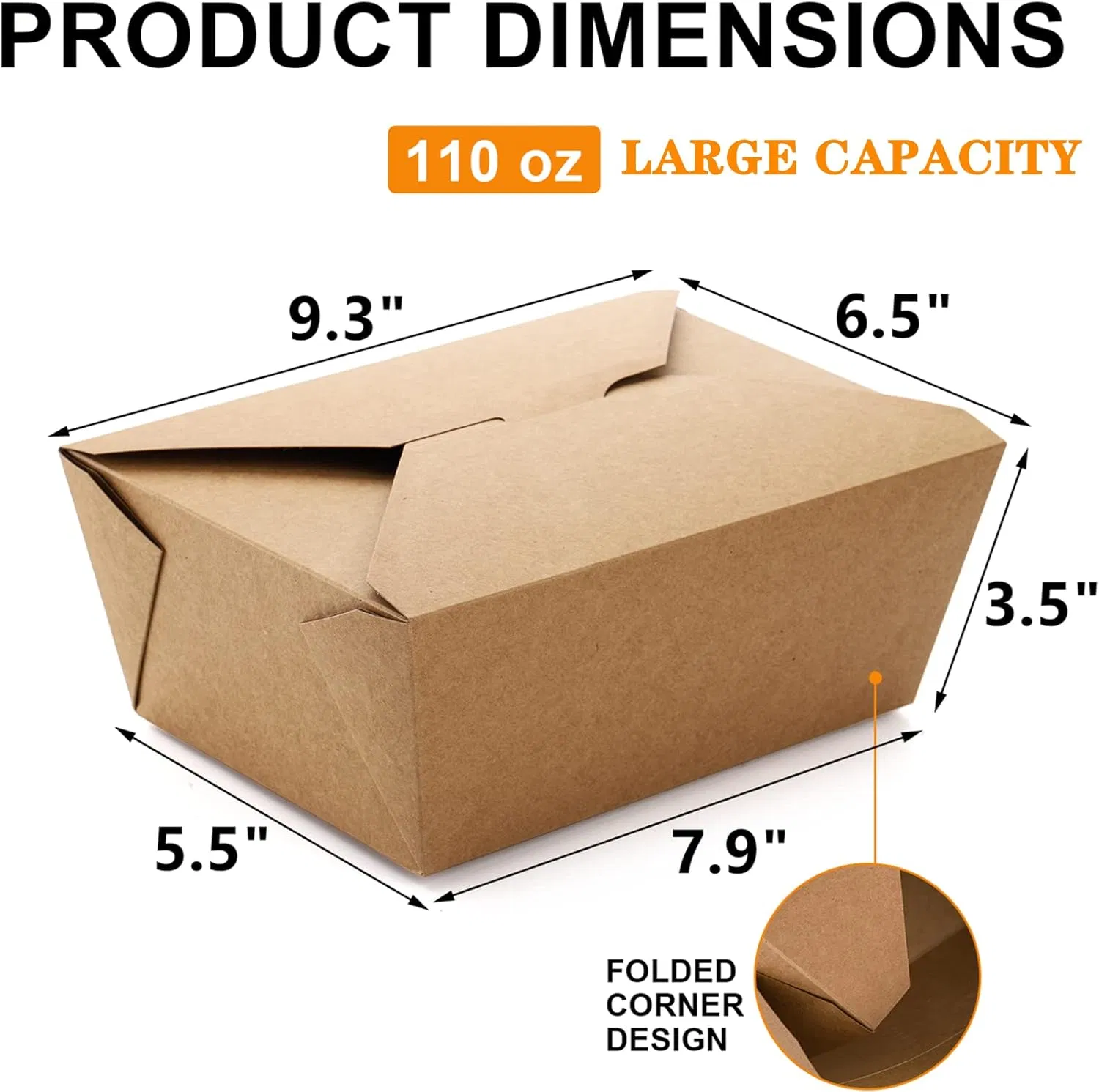 Disposable Biodegradable Fast Food Takeaway Kraft Paper Lunch Box Salad Noodles Sandwich Sushi Takeaway Boxes with All Custom