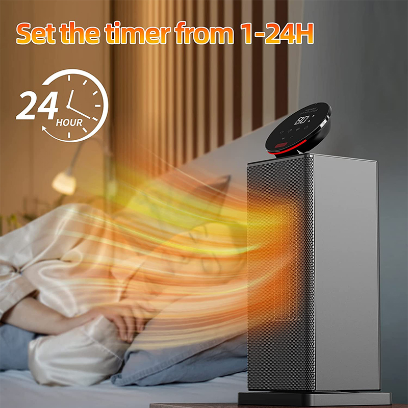 Portable Easy Use 1500W Electric Heater Fan Black 90 Degrees Rotating Degree Use in Multiple Scenarios