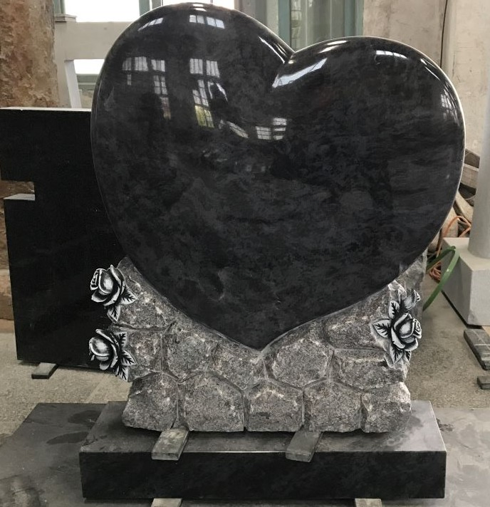 European Engraved Gravestone Western Style Angle with Heart Monument Tombstone
