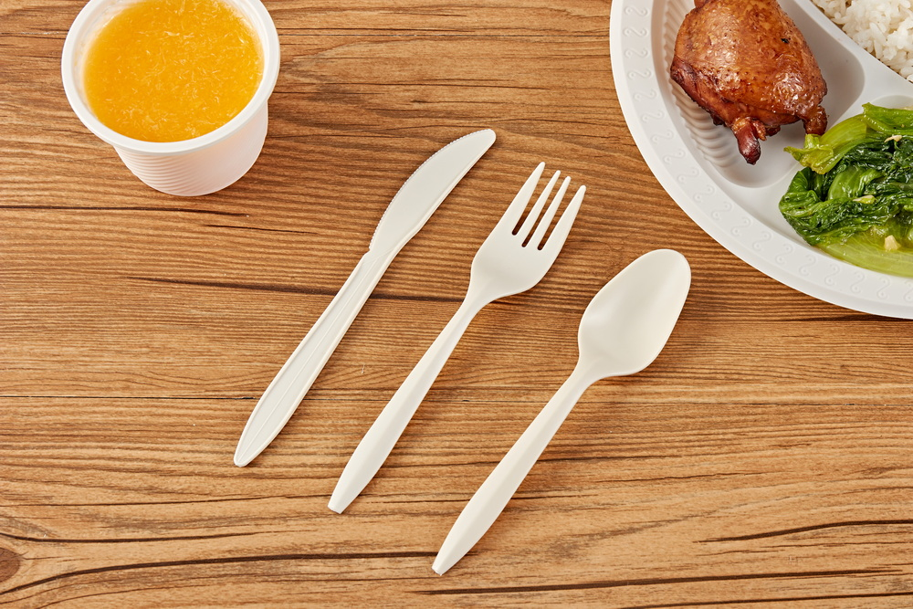 Disposable Biodegradable Tableware Cutlery Set Disposable Fork Cornstarch Knife Spoon