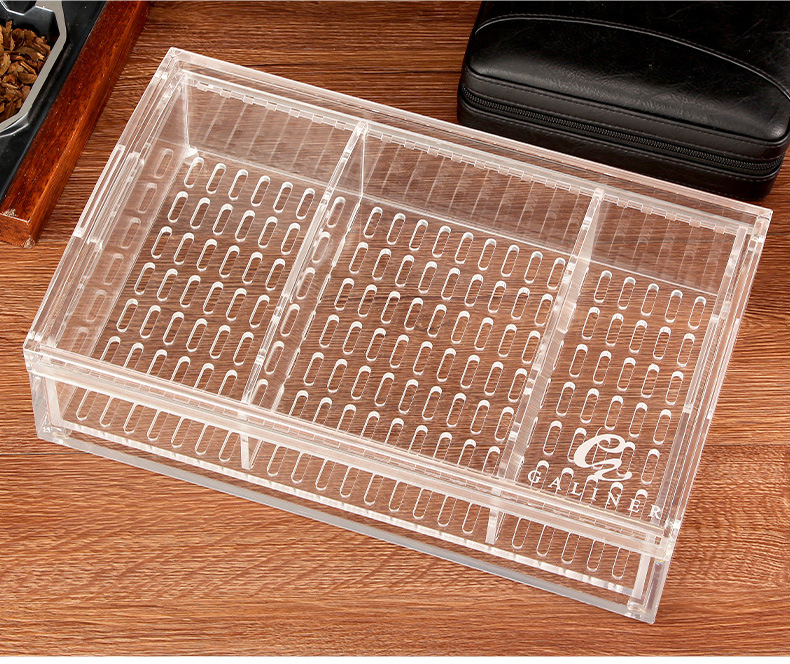 Free-Assembly Transparent Acrylic Cigar Display Storage Case Box