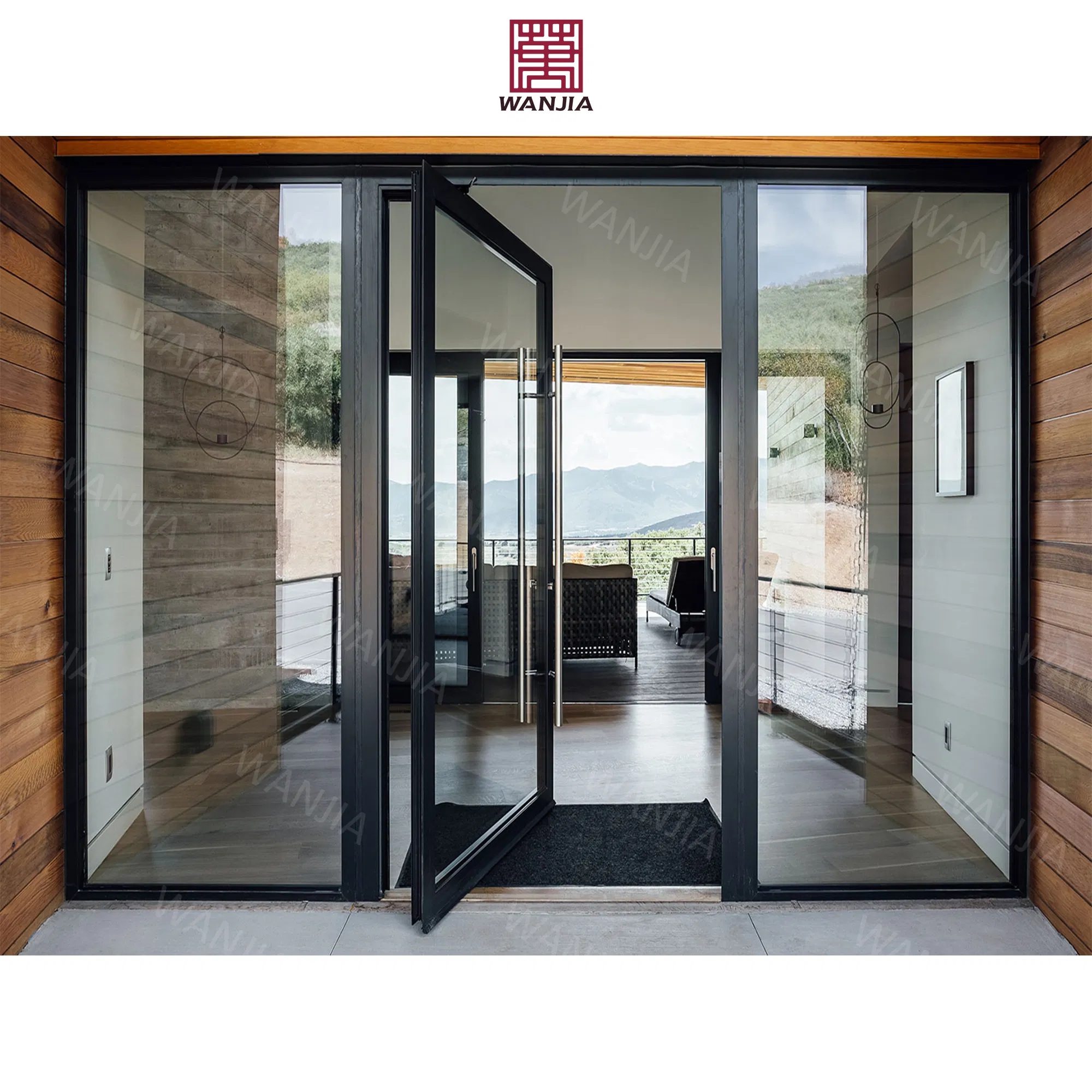 Integrity Supplier Exterior Entrance Pivot Front Door Aluminum Glass Entry Spring Door