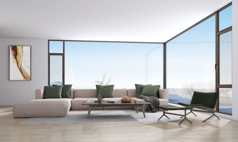 Panoramic View Narrow Frame /Frameless Security Aluminium Sliding Window Customization