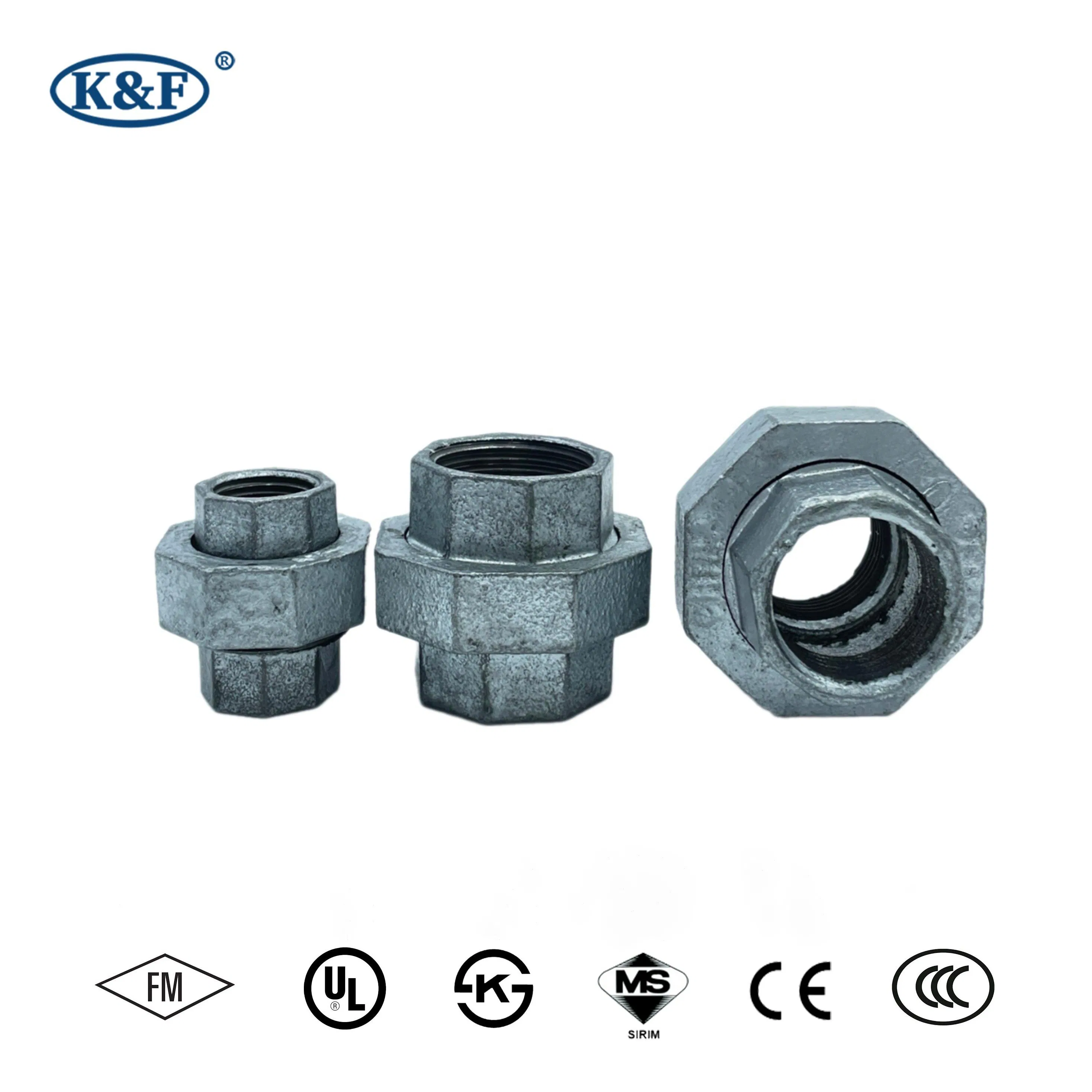 Kanaifu Black Malleable Iron Casting Water Pipe Fitting Union with FM UL for Fire