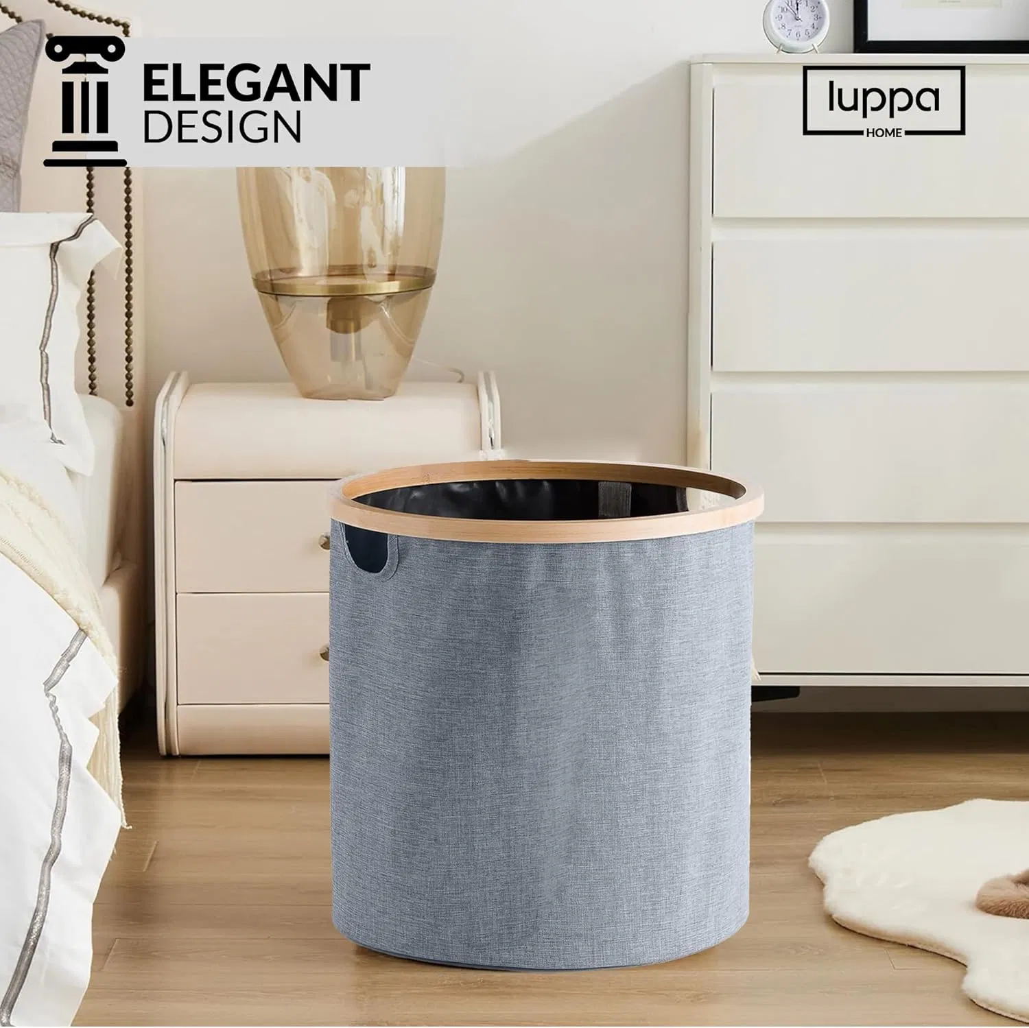 Bamboo Household Minimalist Living Room Bedroom Laundry Room Circular Clothing Storage Basket