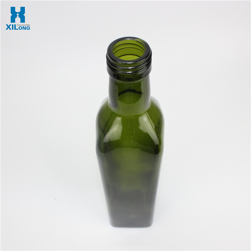 Olive Oil Bottle Green and Clear Square Glass Cooking Oil Dark Green 750ml Oil Bottle