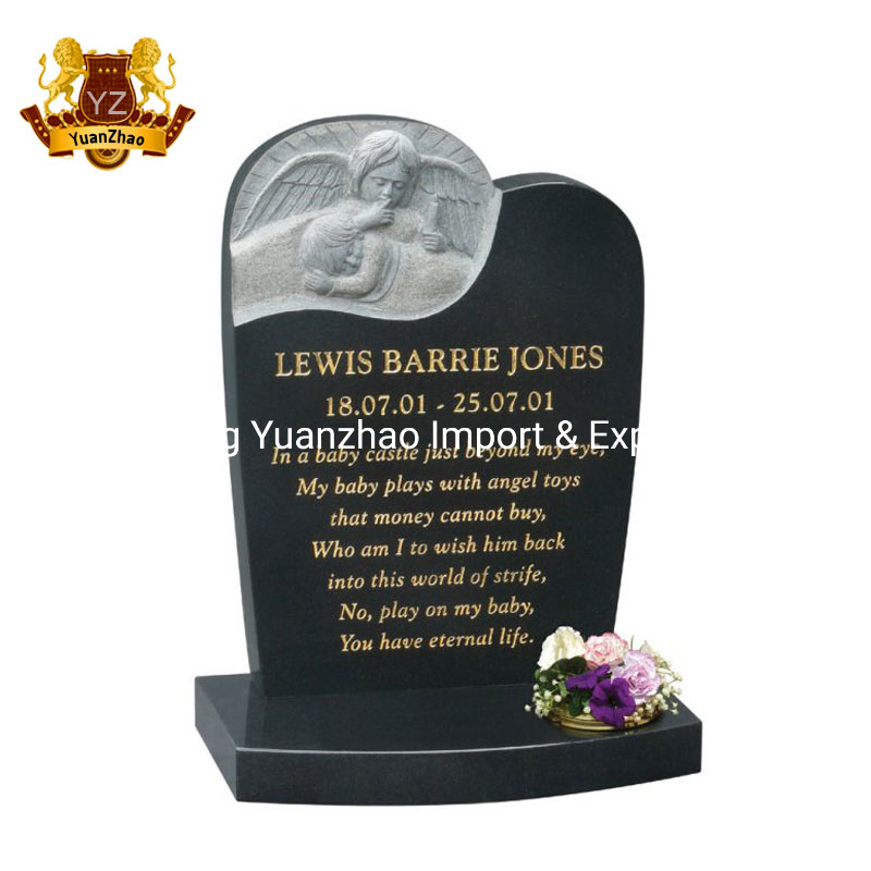 Grave Yard Decoration Teddy Bear Blue Pearl Granite Baby Children Tombstone