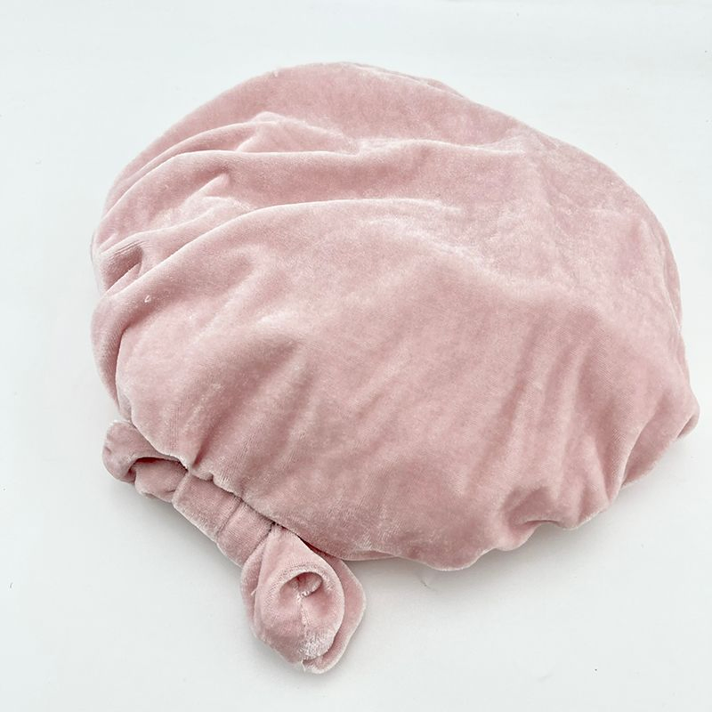 Custom Polyester PE Elastic Hairband Soft Double Layer Bonnet Waterproof Bath Shower Cap