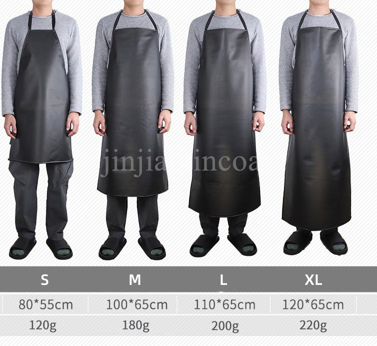 Custom Adults Cleaning Black PVC Waterproof Apron High Quality Plastic Kitchen Apron