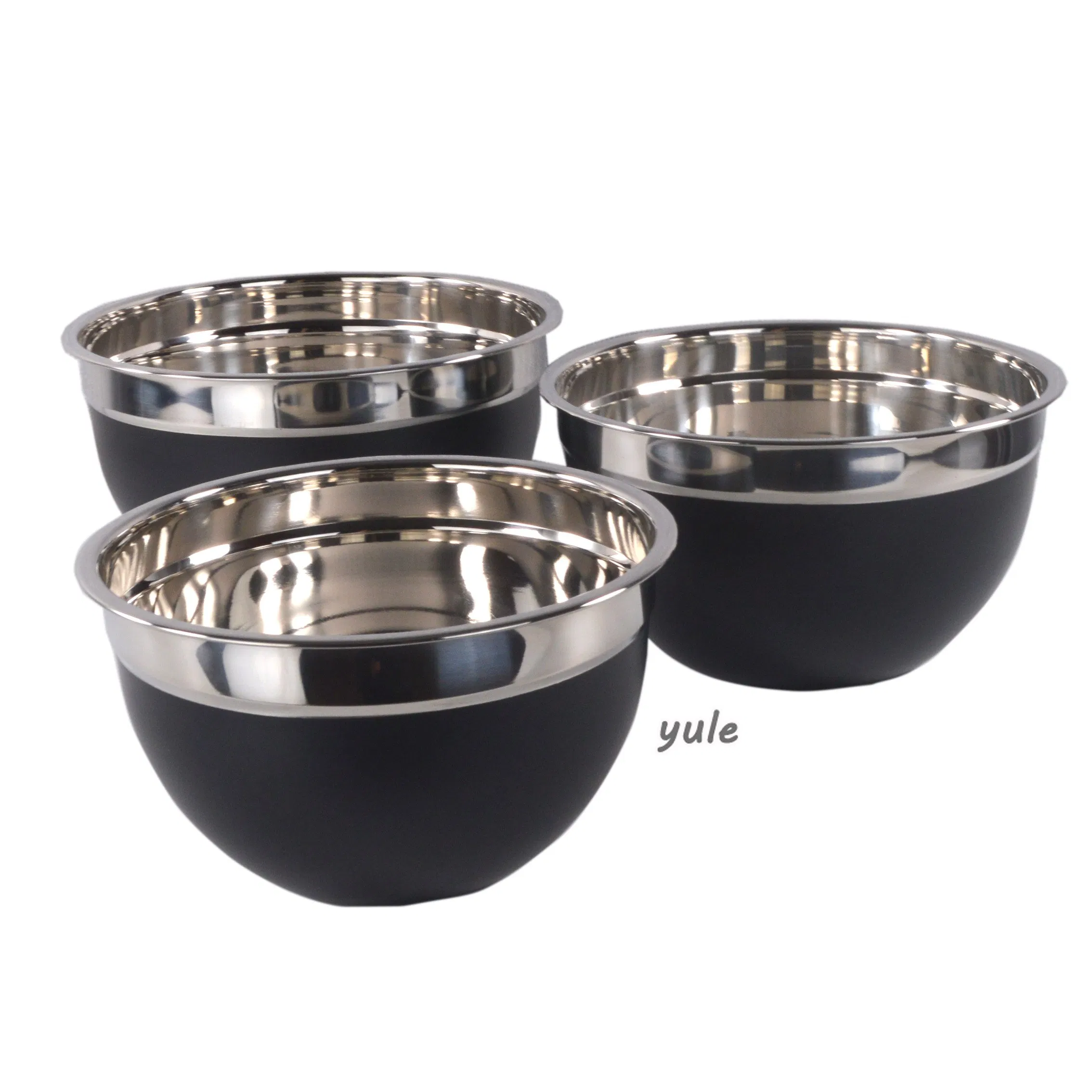 Black Painting Stainless Steel Mixing Bowl with Lid