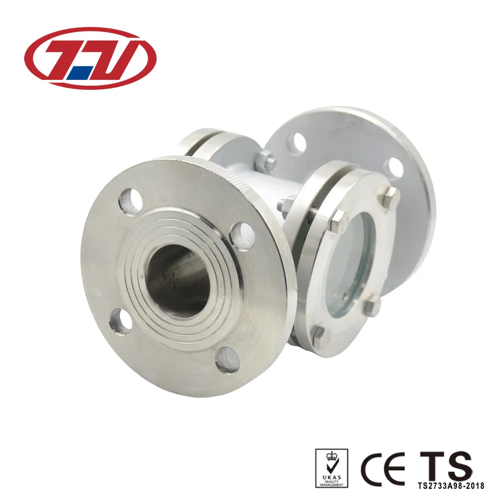 Stainless Steel Transparent Flat Bellows Tube Tubular Flange Sight Glass for Tank
