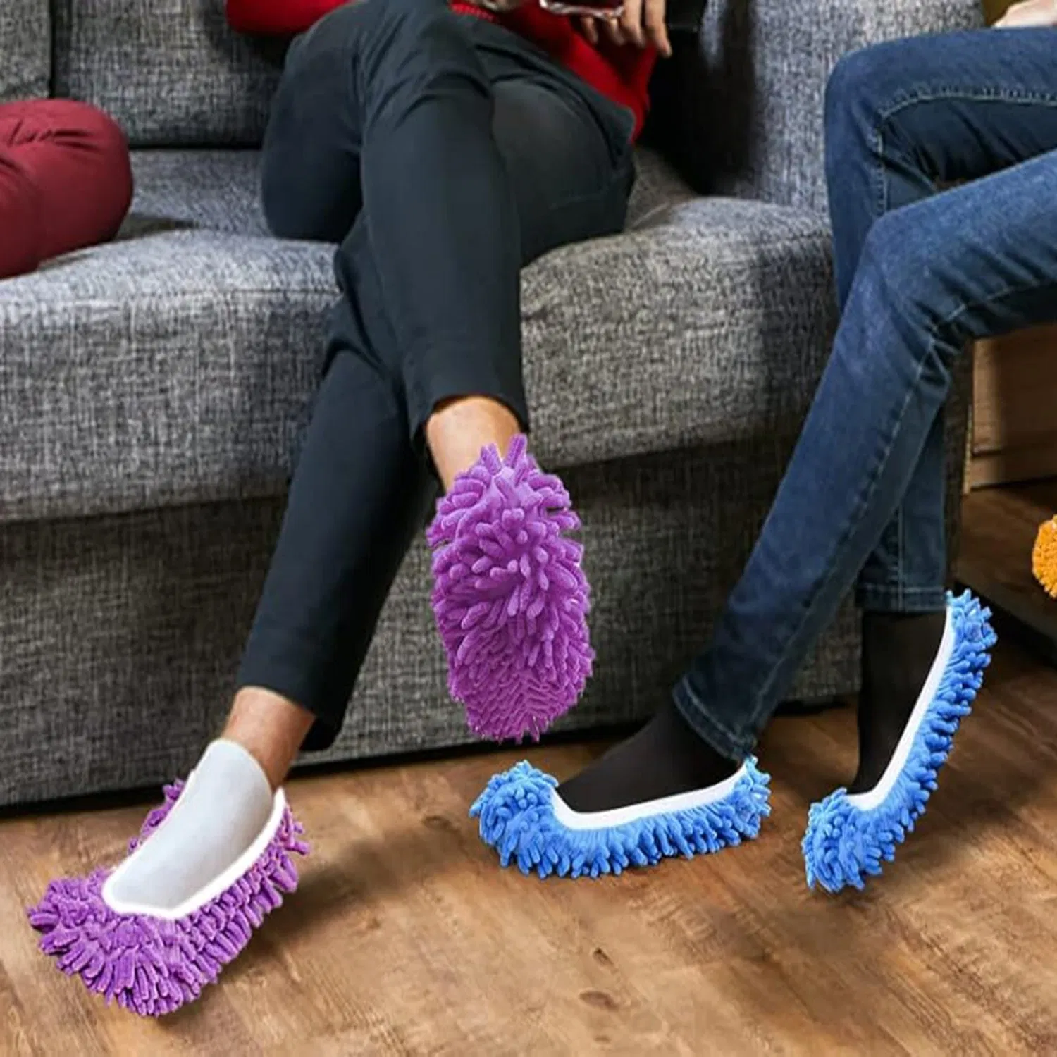 Chenille Slippers for Floor Cleaning Washable Shoes Cover