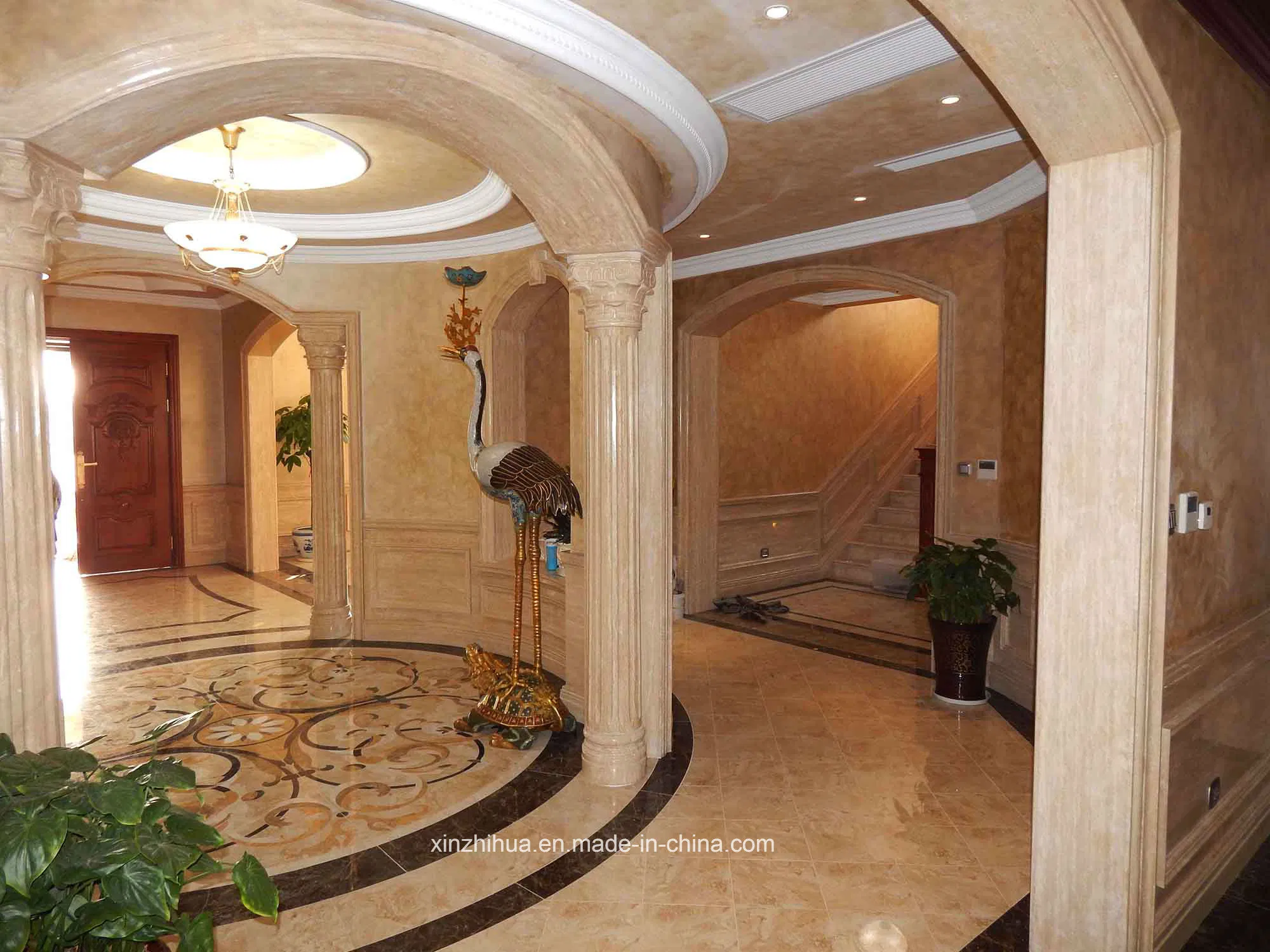 Hollow/Solid Marble Column Carved Stone Roman Pillar Ionic Column