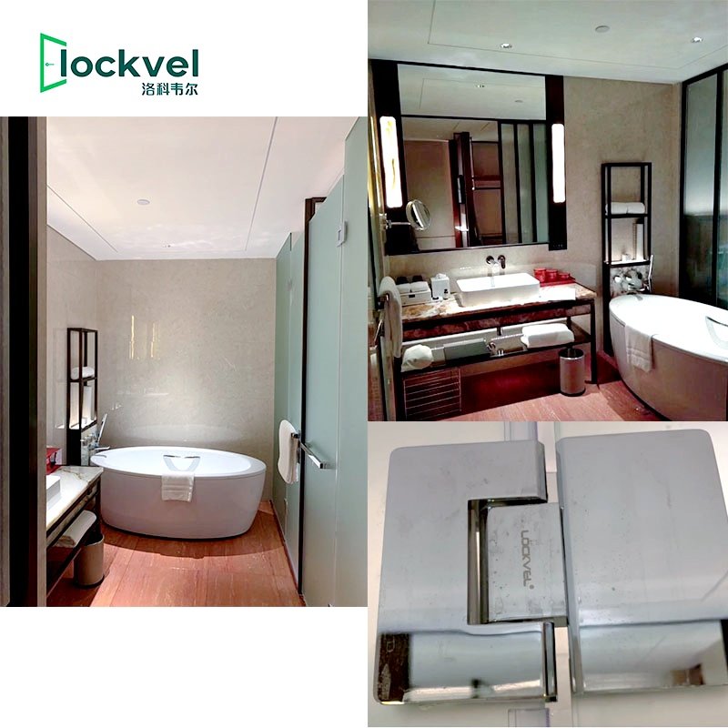 Bathroom Swing Door Curved Semi-Circular Hinge Glass and Glass Mounted Shower Door Hinge