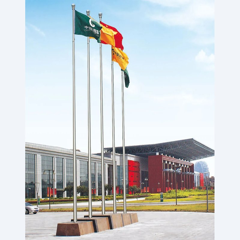 Electric Stainless Steel Tapered Flagpole with Automatic Raise Function