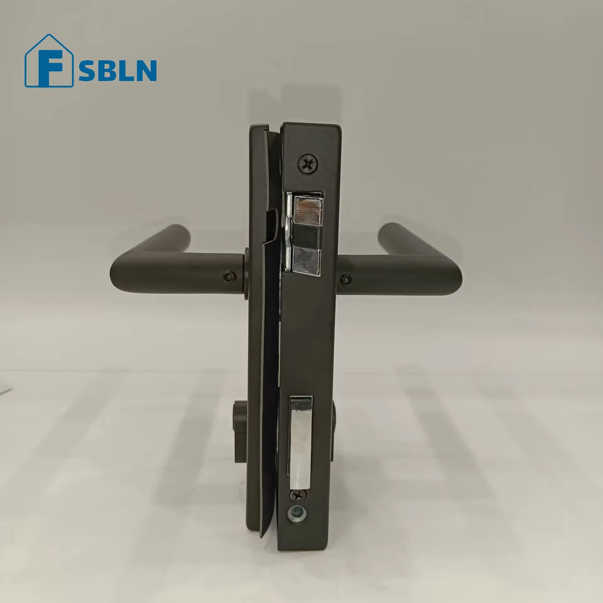 Office Furniture Handle Door Lock Body Aluminium Black Swing Mortise Door Lock Office Security Magnetic Glass Door Lock Hardware Door Knob Lock